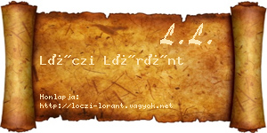 Lóczi Lóránt névjegykártya