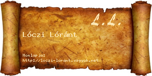 Lóczi Lóránt névjegykártya