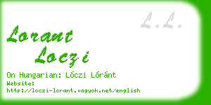 lorant loczi business card